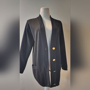 Jacobsons Black Cardigan with Gold Buttons